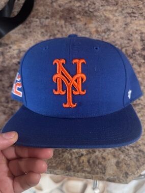 New York Mets Blue Snapback Jackie Robinson with Orange Logo